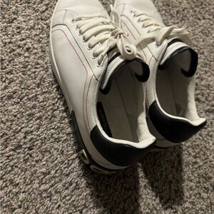 Dolce & Gabbana White and Black Leather Sneakers